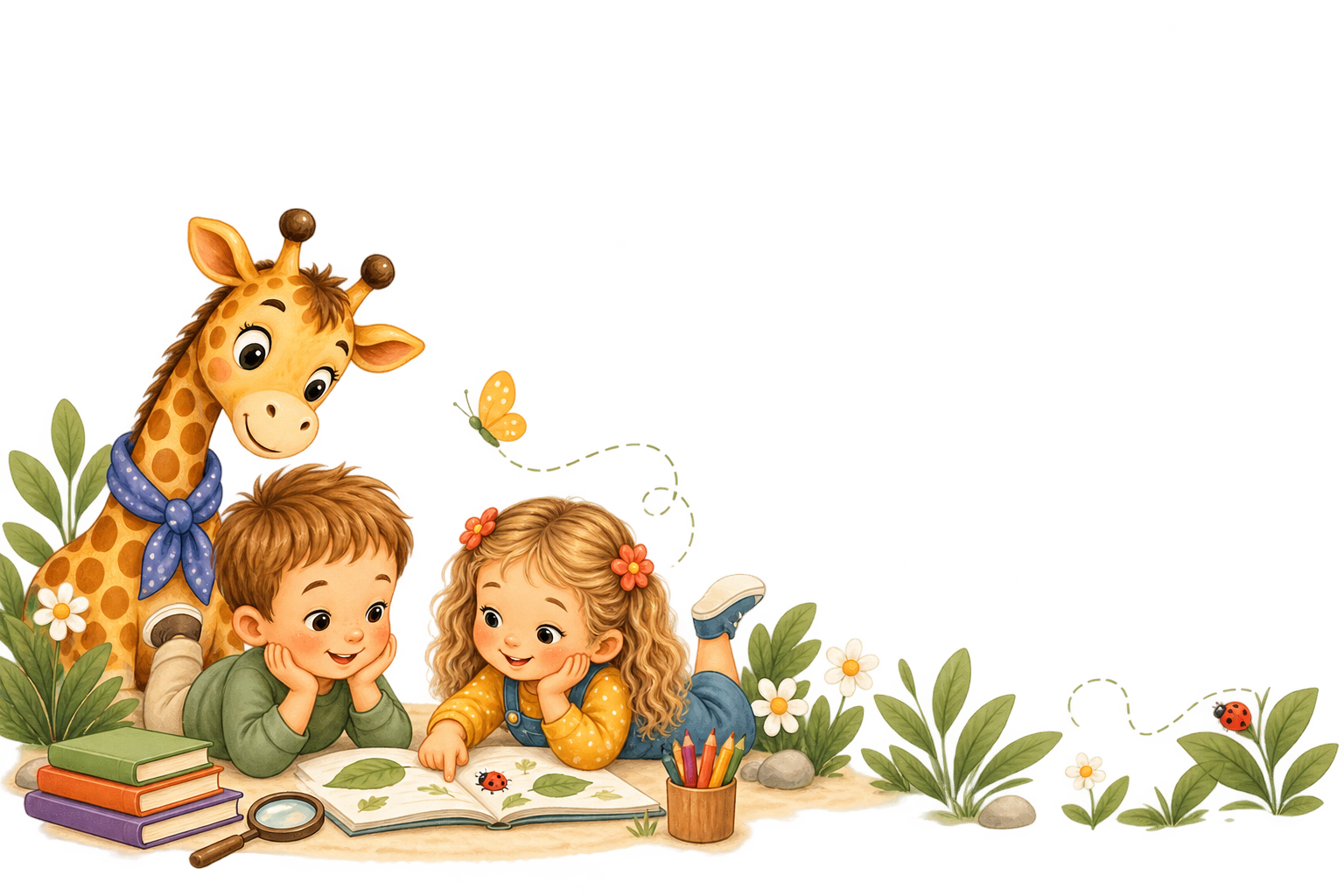Joni, Ema and Pipi discovering nature together